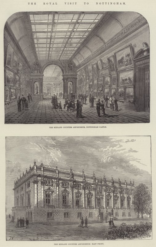 Królewska wizyta w Nottingham (grawerowanie) autorstwa English School