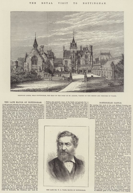 Królewska wizyta w Nottingham (grawerowanie) autorstwa English School