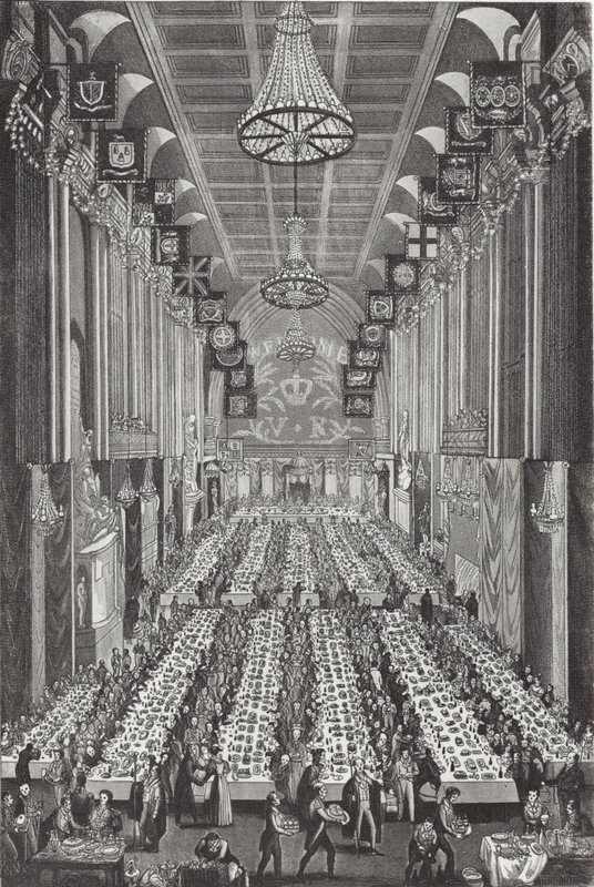 Królewski bankiet w Guildhall w dniu 9 listopada 1837 r autorstwa English School