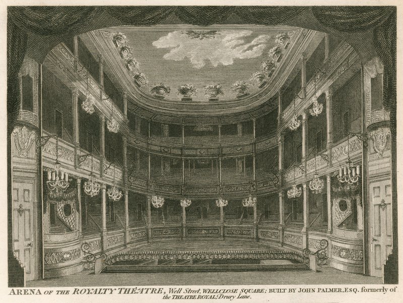 Teatr Royalty, Well Street, Wellclose Square, Londyn autorstwa English School