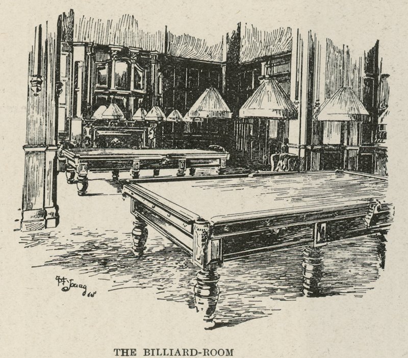 Russell Hotel, Russell Square: sala bilardowa autorstwa English School