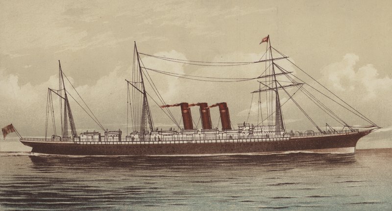 SS „City of New York”, Inman i International Line (chromolitho) autorstwa English School
