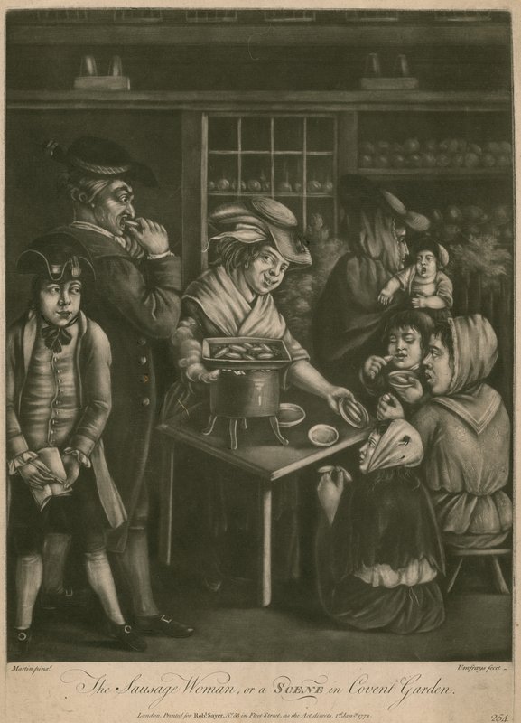 Kobieta Kiełbasa; lub Scena w Covent Garden autorstwa English School
