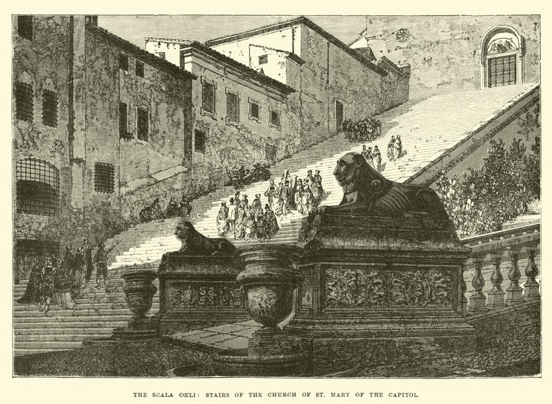 Scala Coeli, schody kościoła Mariackiego Kapitolu autorstwa English School