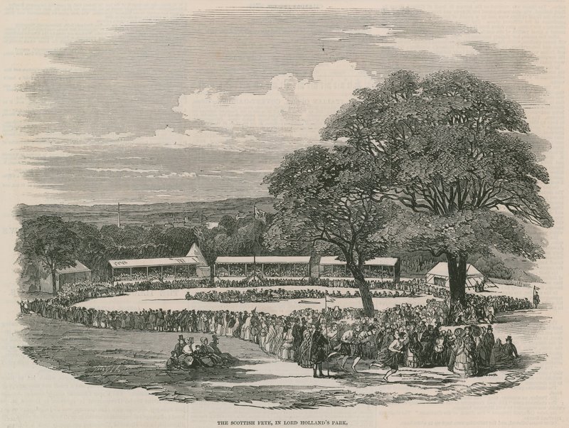 Szkocki festyn w Lord Hollands Park autorstwa English School