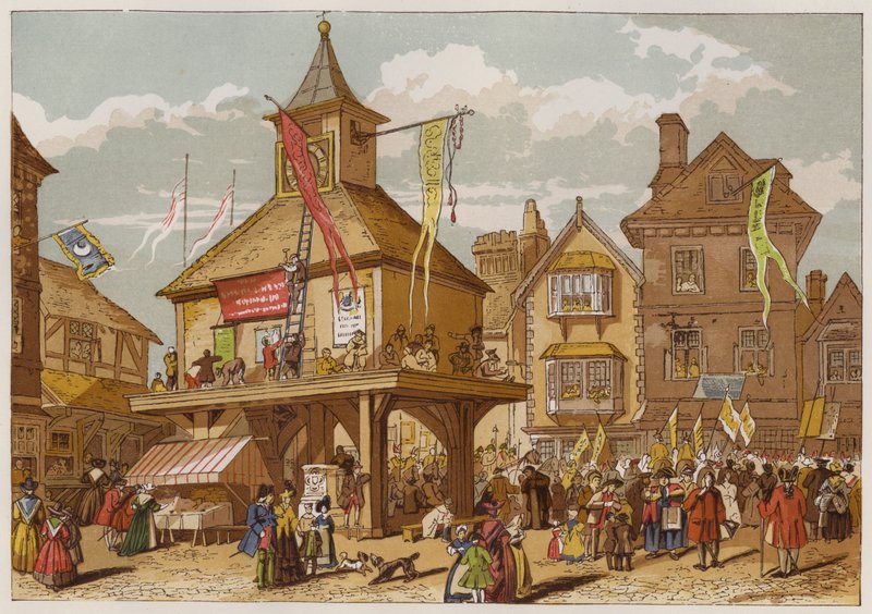 Jubileusz Shakspere w Stratford-upon-Avon (kolor lito) autorstwa English School