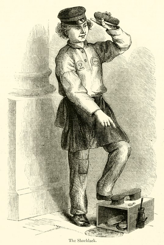 The Shoeblack (grawerowanie) autorstwa English School