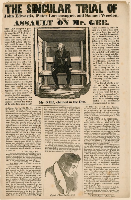 Pojedynczy proces za napaść na pana Gee, 1834 autorstwa English School