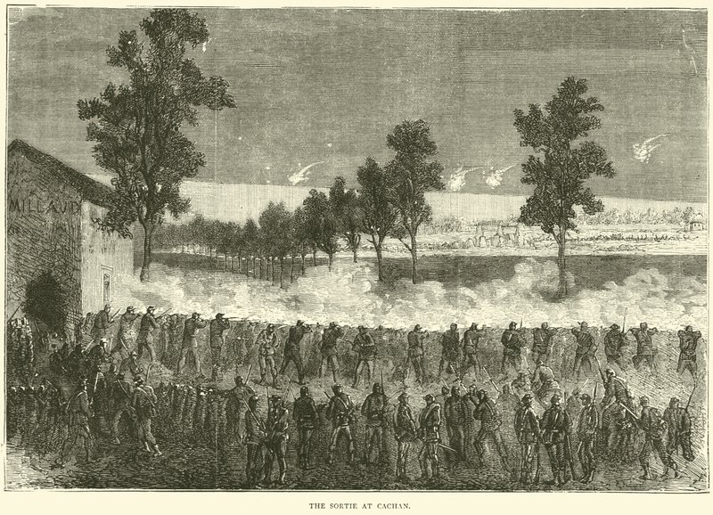 Sortie w Cachan, październik 1870 autorstwa English School