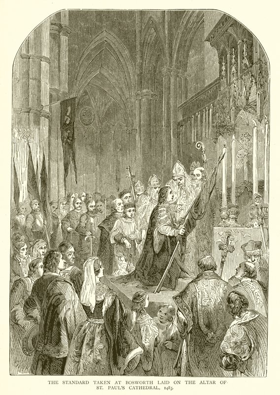 Standard wykonany w Bosworth Laid na ołtarzu katedry św. Pawła, 1485 autorstwa English School