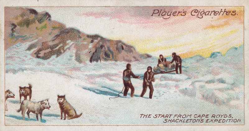 Początek z Cape Royds, Ekspedycja Shackletona (chromolitho) autorstwa English School