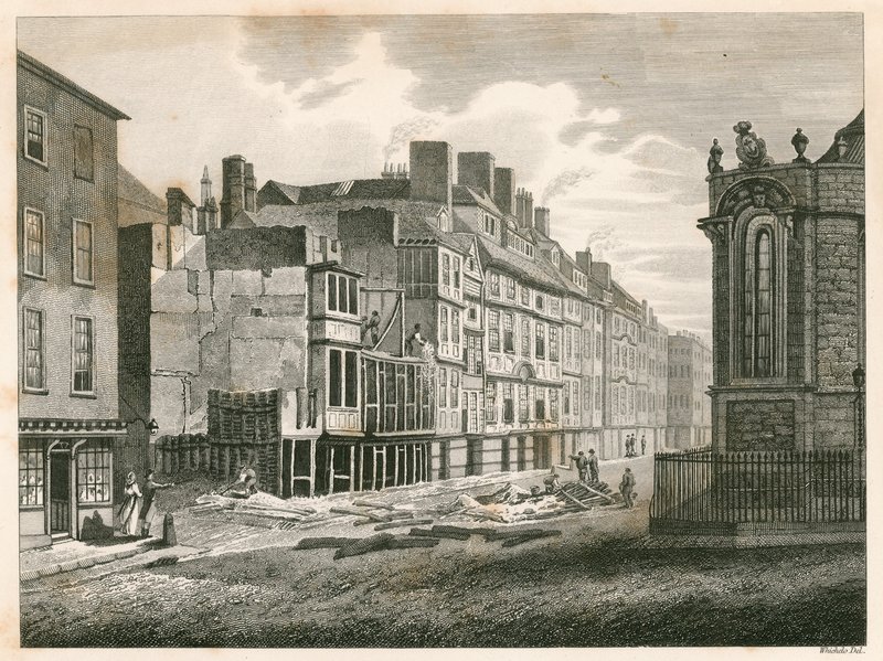 The Strand, Londyn, przed jego ulepszeniem w roku 1810 autorstwa English School