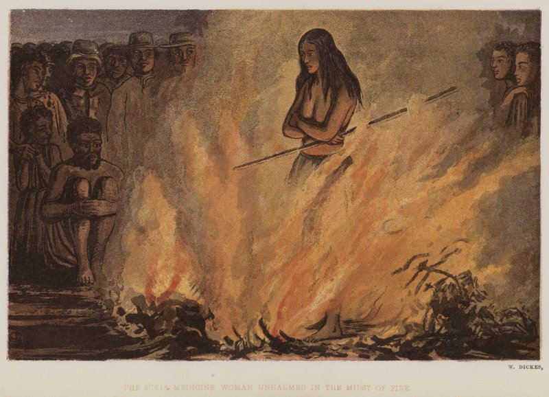 Sukia Medicine Woman bez szwanku pośród ognia (kolor lito) autorstwa English School