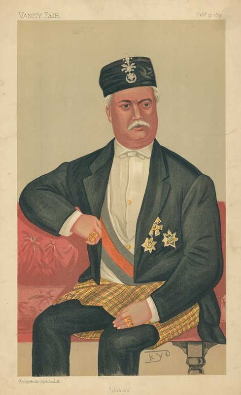 Sułtan Johore, Johore, 17 października 1891, komiks Vanity Fair autorstwa English School