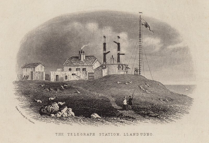 Stacja Telegraficzna, Llandudno (grawerunek) autorstwa English School