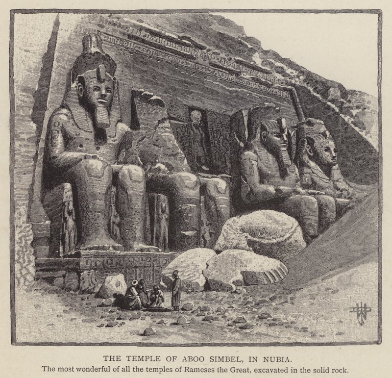 Świątynia Aboo Simbel w Nubii (rycina) autorstwa English School