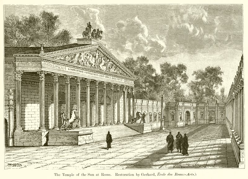 Świątynia Słońca w Rzymie. Renowacja Gerharda, Ecole des Beaux-Arts) autorstwa English School