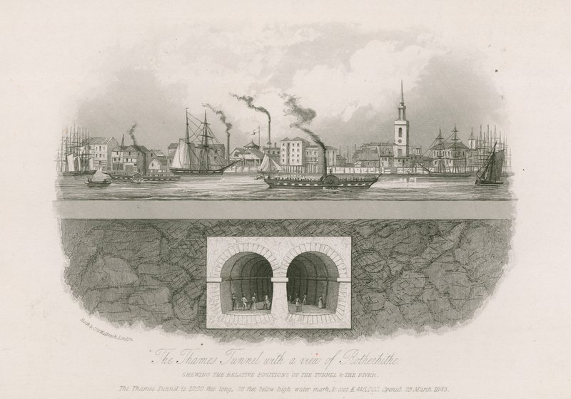 Tunel Tamizy z widokiem na Rotherhithe autorstwa English School