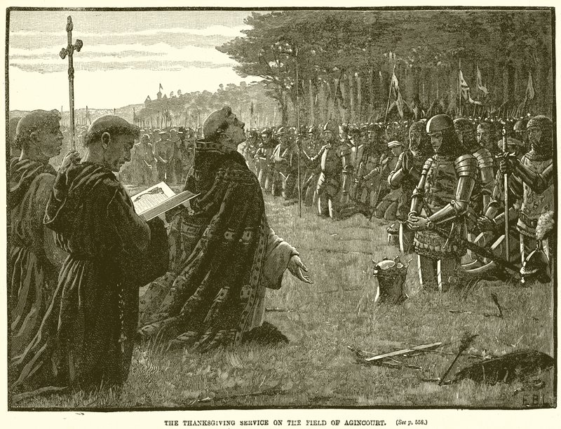 Nabożeństwo Dziękczynienia na Polu Agincourt autorstwa English School