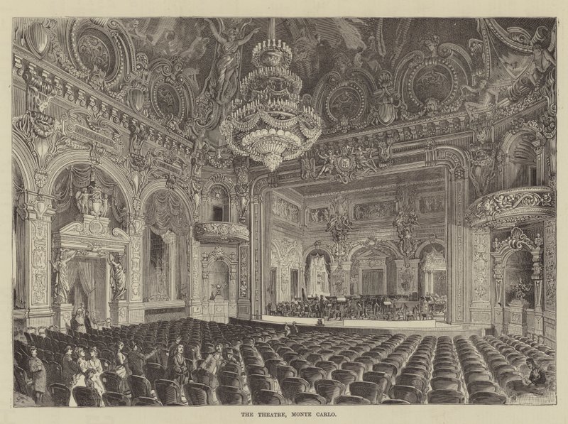 Teatr, Monte Carlo (rycina) autorstwa English School