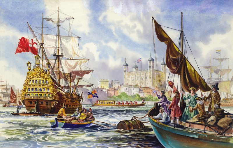 Tower of London pod koniec XVII wieku autorstwa English School