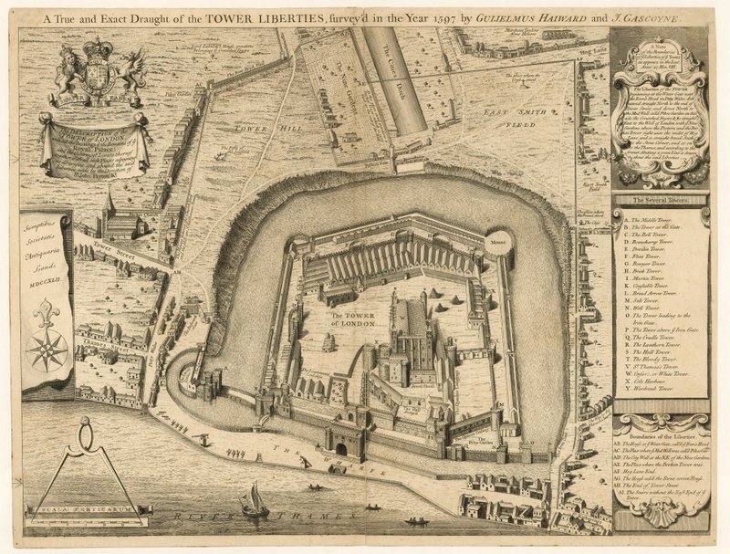 Tower of London badany w 1597 r autorstwa English School