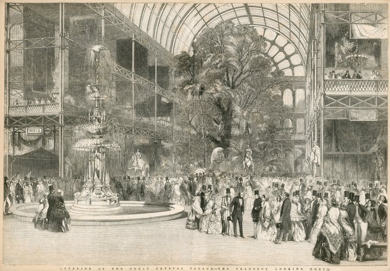 Transept, patrząc na północ, Wielka Wystawa, 1851 autorstwa English School
