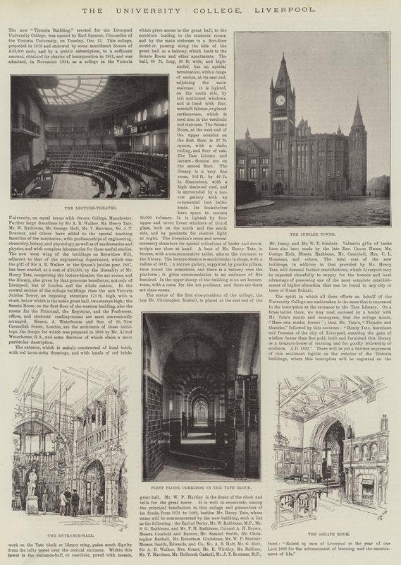 University College, Liverpool (grafika) autorstwa English School