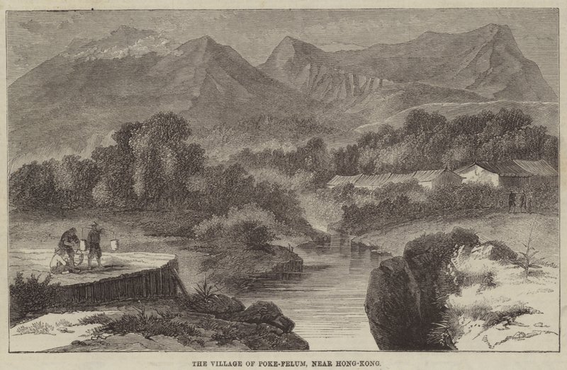 Wioska Poke-Felum, niedaleko Hong-Kongu (rycina) autorstwa English School