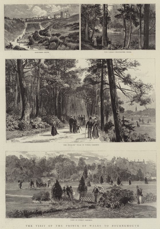 Wizyta księcia Walii w Bournemouth (grafika) autorstwa English School
