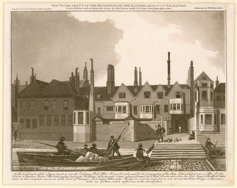 Water Front of Buildings po wschodniej stronie New Palace Yard autorstwa English School