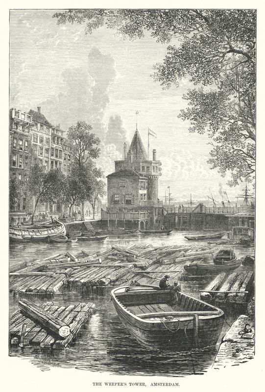 Wieża Płaczu, Amsterdam (rycina) autorstwa English School