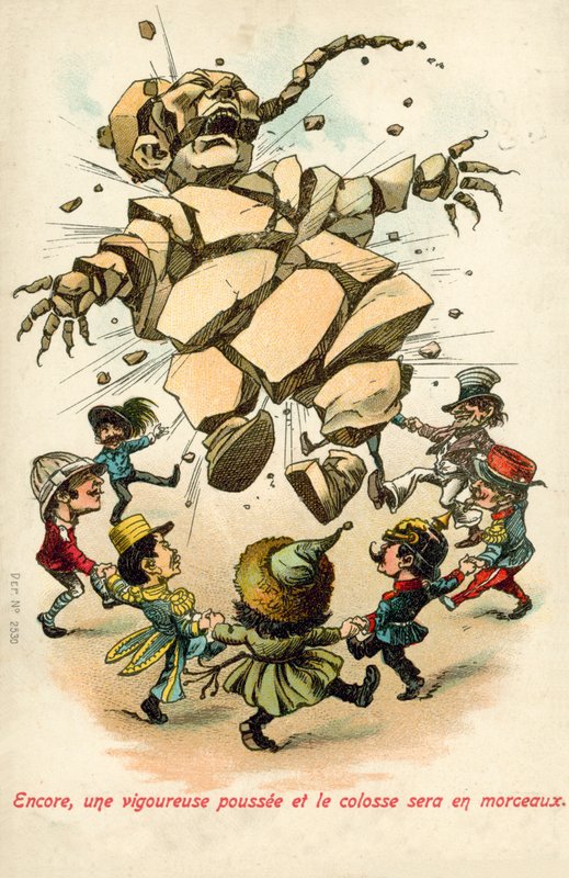 Mocarstwa zachodnie rozdzielają Chiny (litografia kolorowa) autorstwa English School