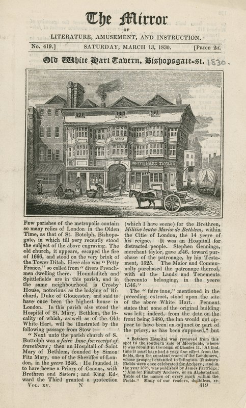 Tawerna White Hart, ulica Bishopsgate autorstwa English School