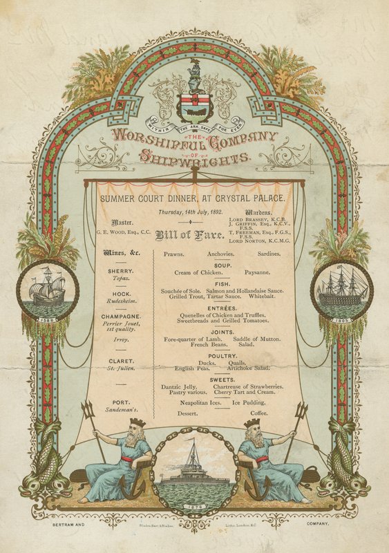Worshipful Company of Shipwrights Summer Court Dinner (chromolitho) autorstwa English School