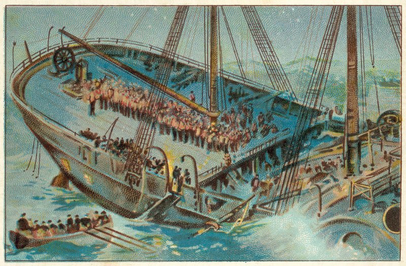 Wrak „Birkenhead” (chromolitho) autorstwa English School
