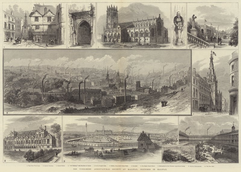 Towarzystwo Rolnicze Yorkshire w Halifax, Szkice w Halifax (grawerowanie) autorstwa English School