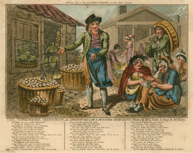 Irlandczyk z Yorkshire; lub Adventures of a Potato Merchant, napisane przez G Nicks, śpiewane przez pana Emery autorstwa English School