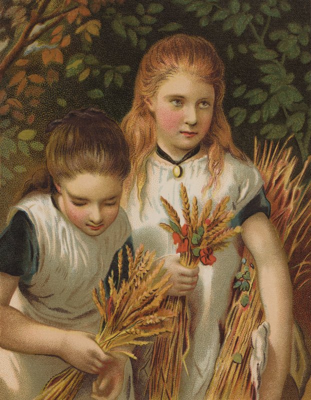 Młodzi Gleaners (chromolitho) autorstwa English School