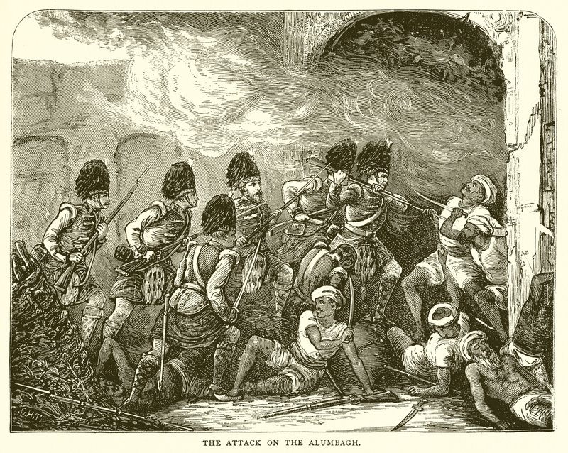 Atak na Alumbagh (1857) autorstwa English School