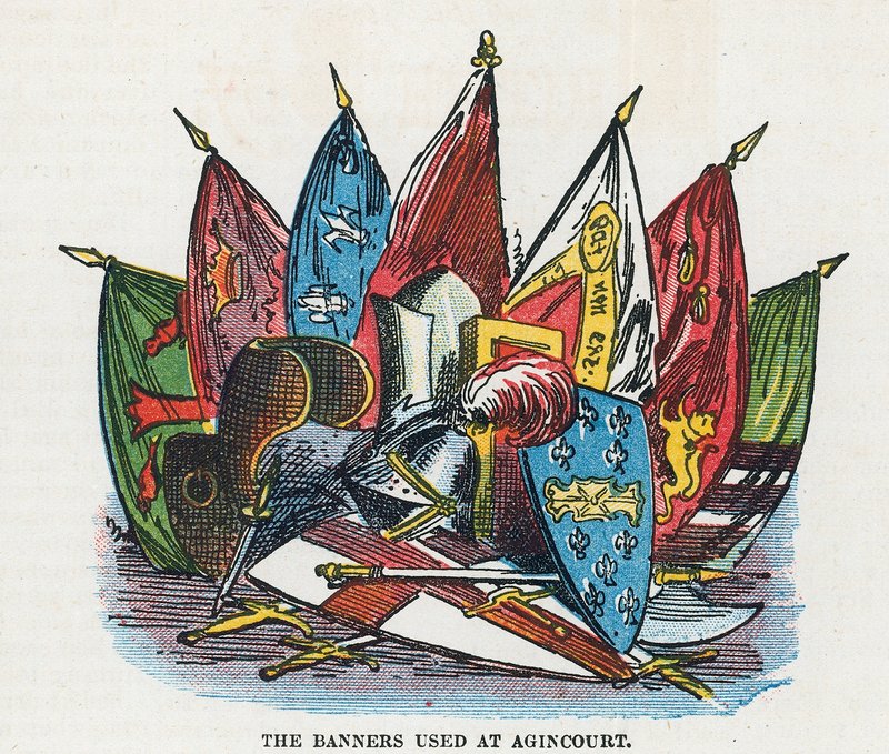 Banery używane w Agincourt autorstwa English School
