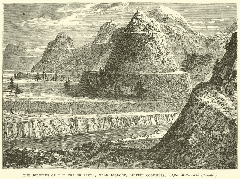 Ławki nad rzeką Fraser, niedaleko Lillooet, Kolumbia Brytyjska autorstwa English School