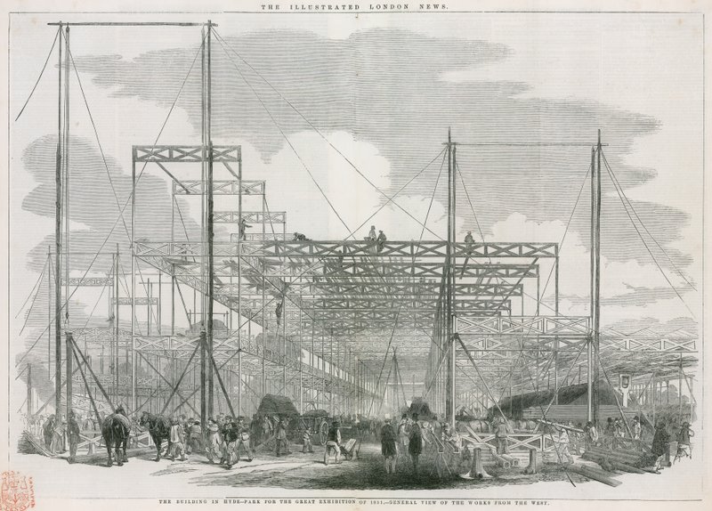 Budynek w Hyde Parku w Londynie na Wielką Wystawę w 1851 r. autorstwa English School