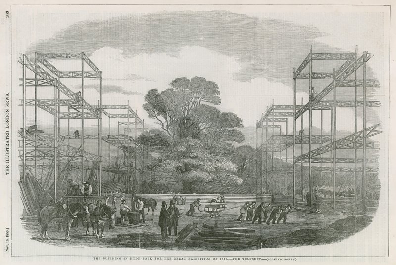 Budynek w Hyde Parku w Londynie na Wielką Wystawę w 1851 r. autorstwa English School