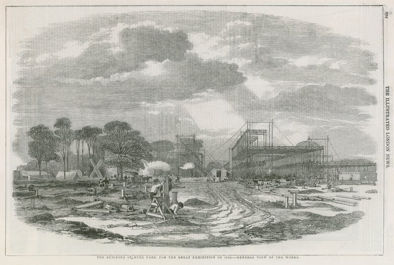 Budynek w Hyde Parku w Londynie na Wielką Wystawę w 1851 r. autorstwa English School