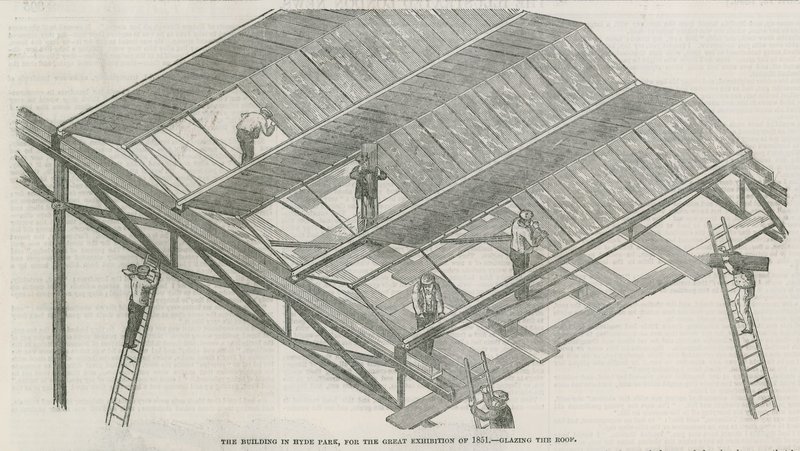 Budynek w Hyde Parku w Londynie na Wielką Wystawę w 1851 r. autorstwa English School