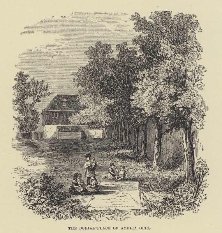 Miejsce pochówku Amelii Opie (rycina) autorstwa English School