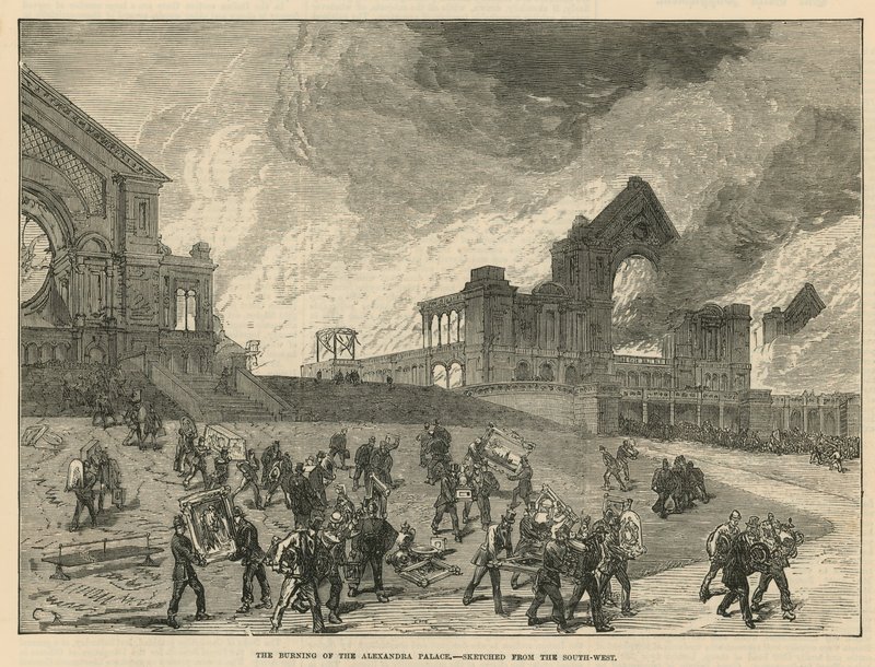 Spalenie Alexandra Palace autorstwa English School