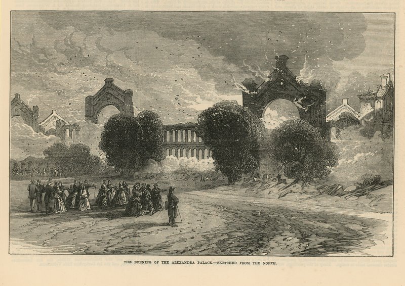 Spalenie Alexandra Palace autorstwa English School