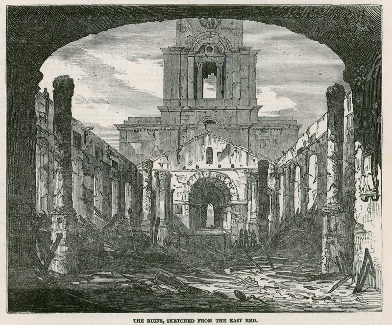 Spalenie kościoła św Anny w Limehouse autorstwa English School